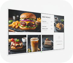 Animated menu TV display